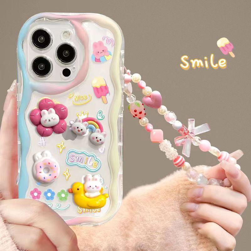 Coque Transparente avec Bracelet Mignon pour iPhone 15 Plus - Coque Wiqeo 15€-20€, Chaine, Coque, iPhone 15 Plus, Silicone Wiqeo, Déstockeur de Coques Pour iPhone