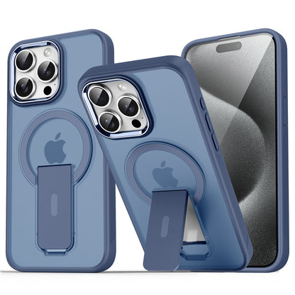 Navy Blue Coque Magnétique Avec Support Pliable Pour iPhone