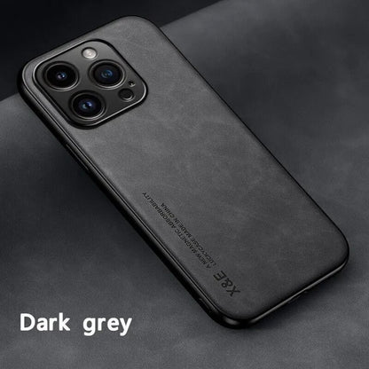 Black Coque Simili Cuir Avec Protection Renforcée Pour iPhone