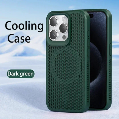 Dark Green Coque Magnétique Antichoc À Ventilation Optimisée Pour iPhone