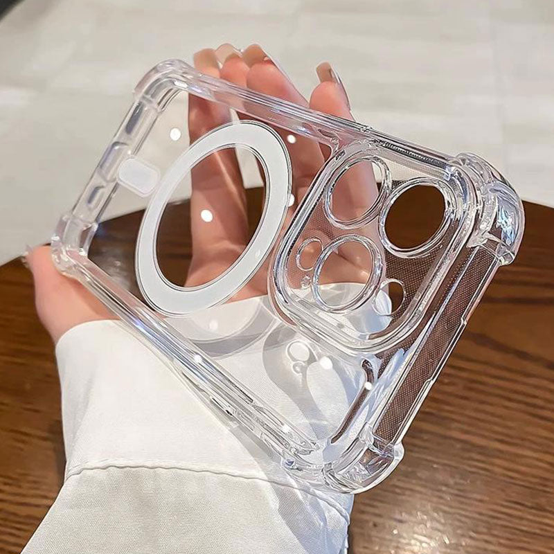 Coque Transparente Magnétique Avec Coins Renforcés Pour iPhone - Image 4