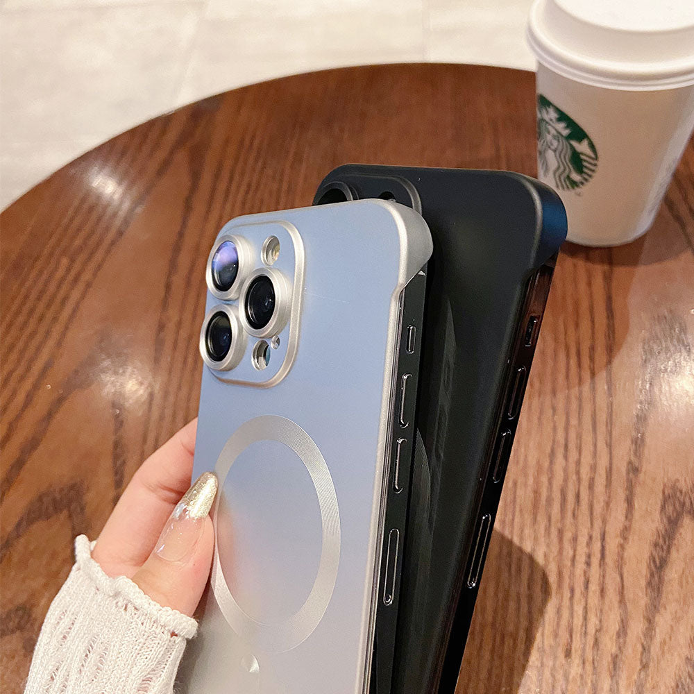 Coque Sans Bordure En Titane Avec Support Pour Iphone - Image 4