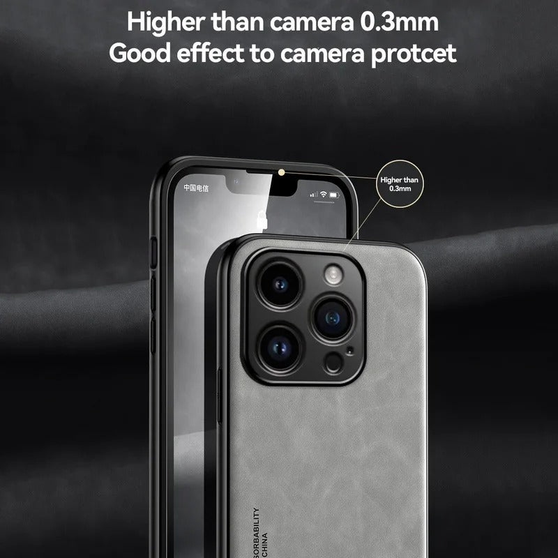 Coque Simili Cuir Avec Protection Renforcée Pour iPhone - Image 4