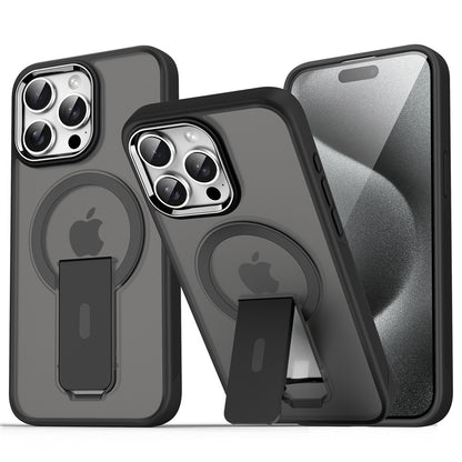 Translucent Black Coque Magnétique Avec Support Pliable Pour iPhone