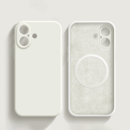 White Coque En Silicone Magnétique Résistante Pour iPhone
