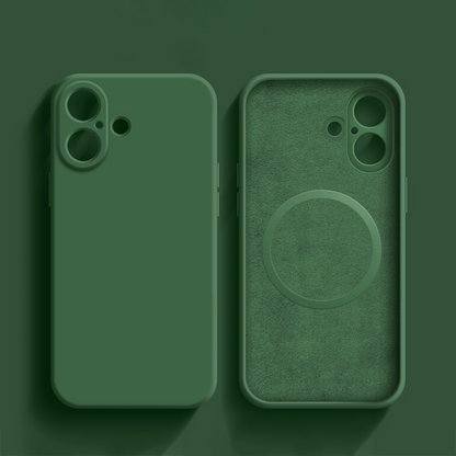 Dark Green Coque En Silicone Magnétique Résistante Pour iPhone