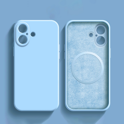 Light Blue Coque En Silicone Magnétique Résistante Pour iPhone