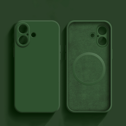 Cangling Green Coque En Silicone Magnétique Résistante Pour iPhone