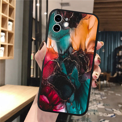Coque à Motif de Marbre et Peinture pour iPhone 12 Pro Max