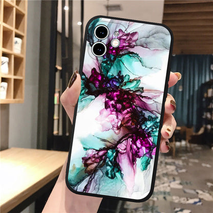 Coque à Motif de Marbre et Peinture pour iPhone 12 Pro Max - 1