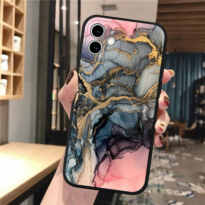Coque à Motif de Marbre et Peinture pour iPhone 12 Pro Max - 5