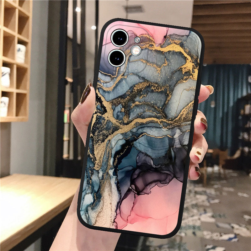 Coque à Motif de Marbre et Peinture pour iPhone 12 Pro Max - 5