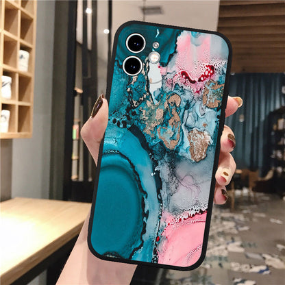 Coque à Motif de Marbre et Peinture pour iPhone 12 Pro Max - 8