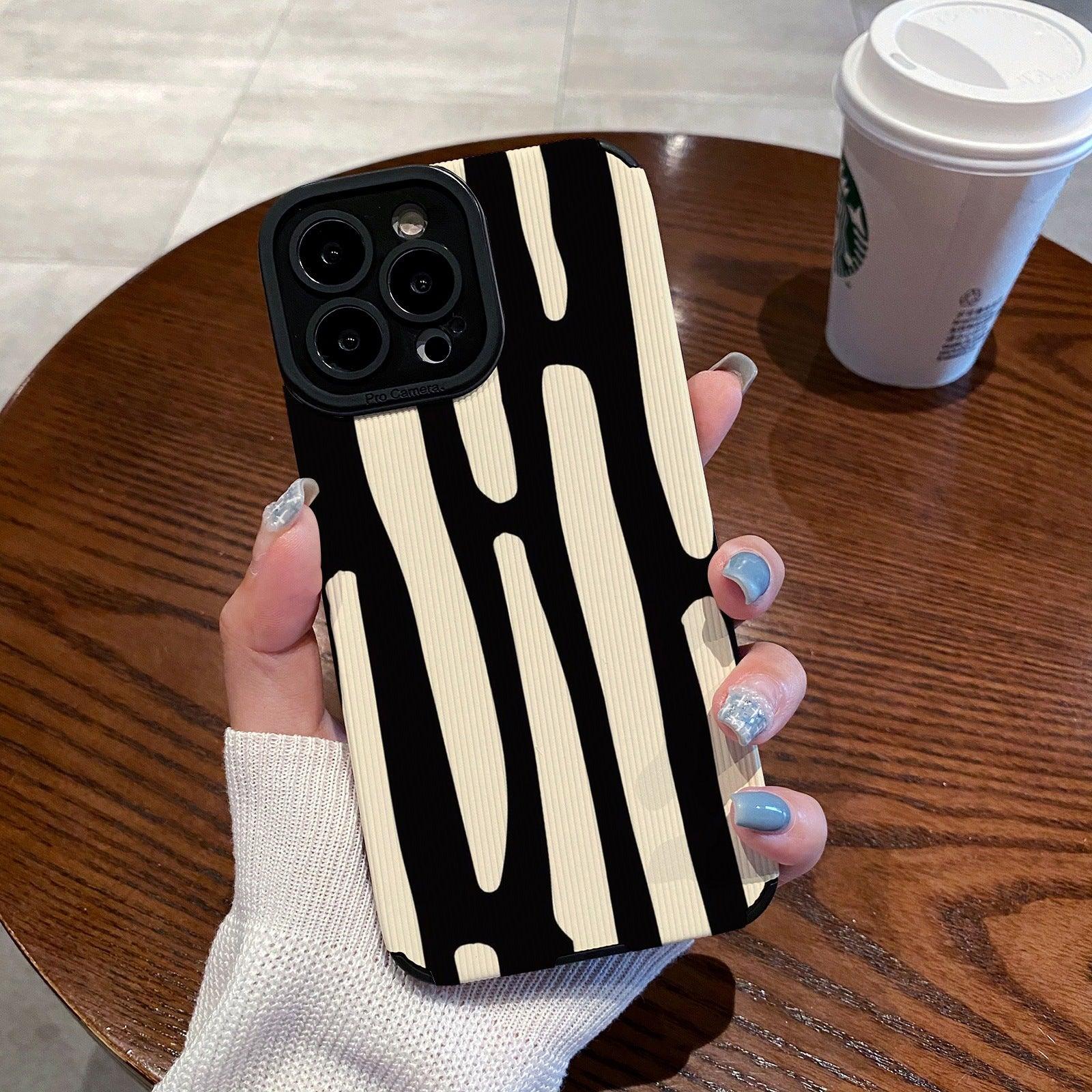 Coque à Rayures Zébrées pour iPhone 16 Pro - Coque Wiqeo 10€-15€, Coque, iPhone 16 Pro, Silicone Wiqeo, Déstockeur de Coques Pour iPhone