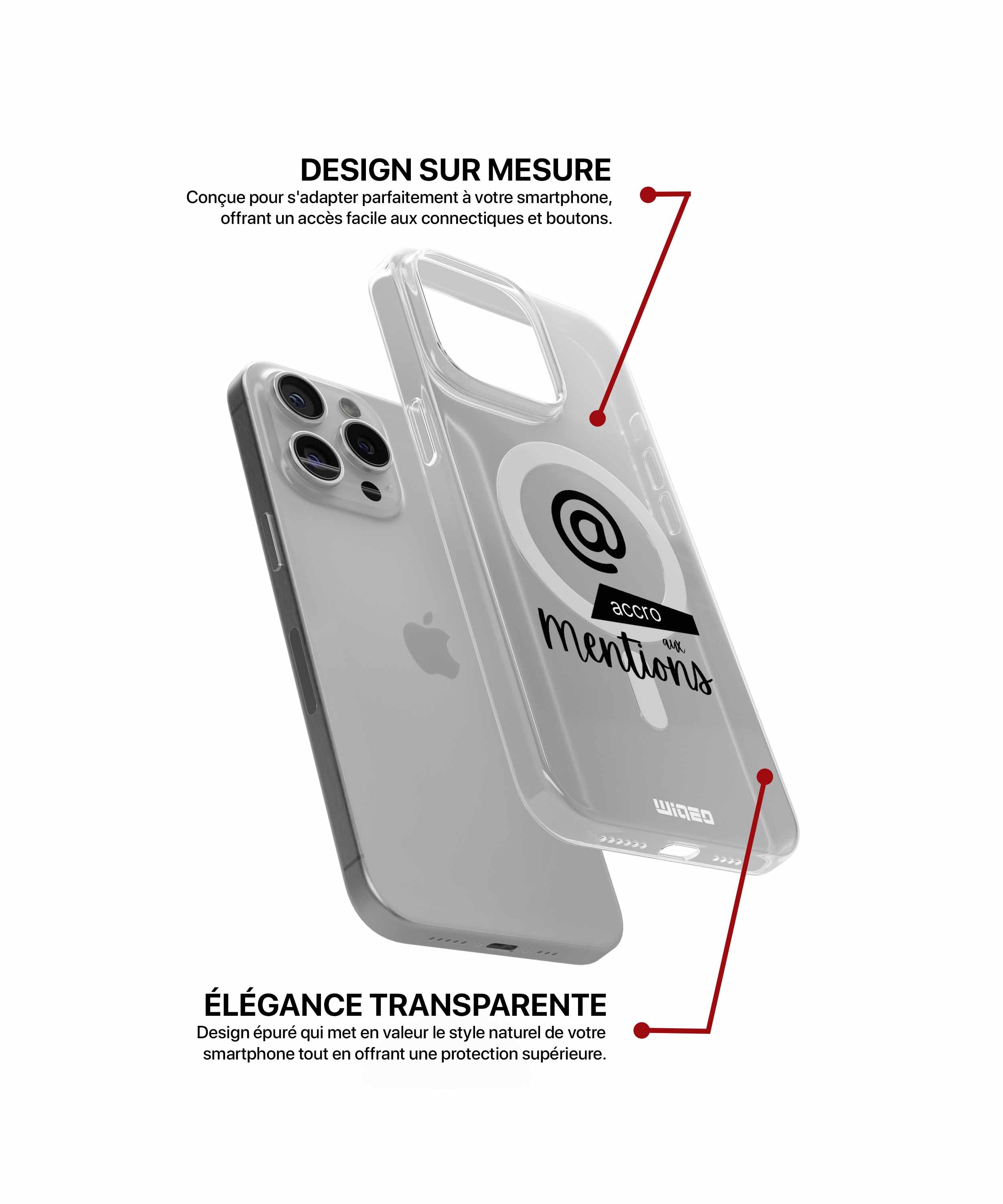 Coque accro aux mentions pour iPhone