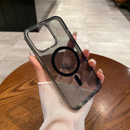 Coque Acrylique Transparent Avec Paillettes Chic Magnétique pour iPhone 13 Pro - Noir