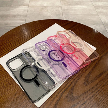 Coque Acrylique Transparent Avec Paillettes Chic Magnétique pour iPhone 14