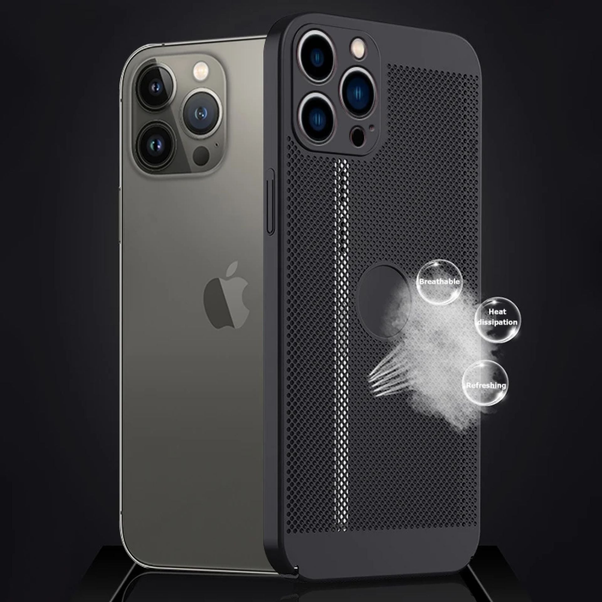 Coque Aération Design Élégant En Maille Thermique pour iPhone 14
