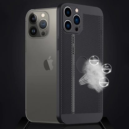 Coque Aération Design Élégant En Maille Thermique pour iPhone 14