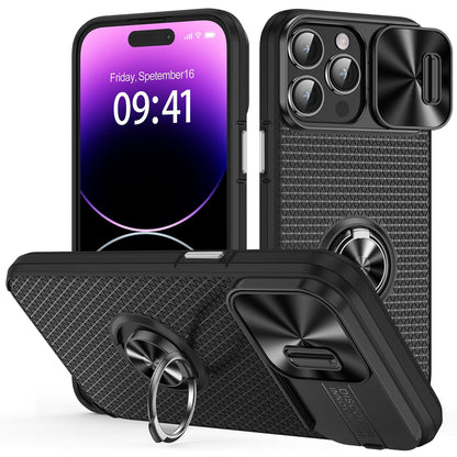 Coque Antichoc Coulissante Avec Anneau de Support 360° pour iPhone 16