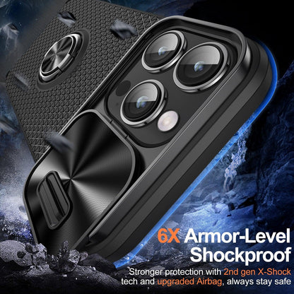 Coque Antichoc Coulissante Avec Anneau de Support 360° pour iPhone 16