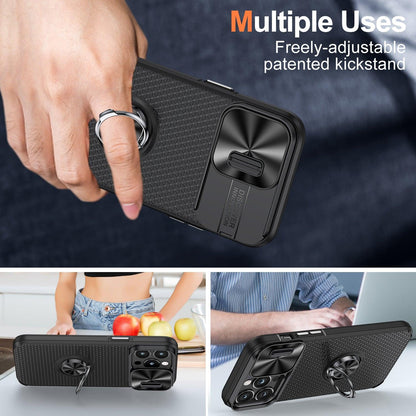 Coque Antichoc Coulissante Avec Anneau de Support 360° pour iPhone 16