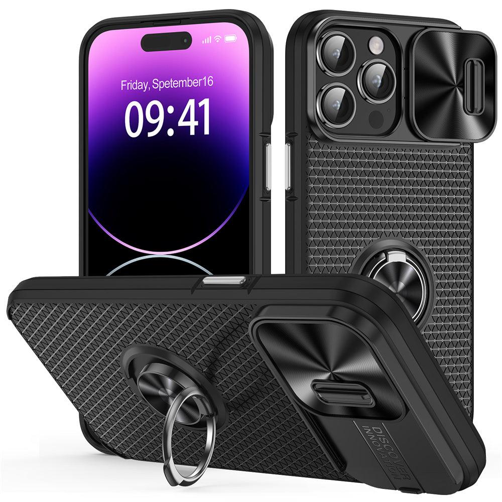 Coque Antichoc Coulissante Avec Anneau de Support 360° pour iPhone 16 - Coque Wiqeo 15€-20€, Coque, iPhone 16, Support Wiqeo, Déstockeur de Coques Pour iPhone