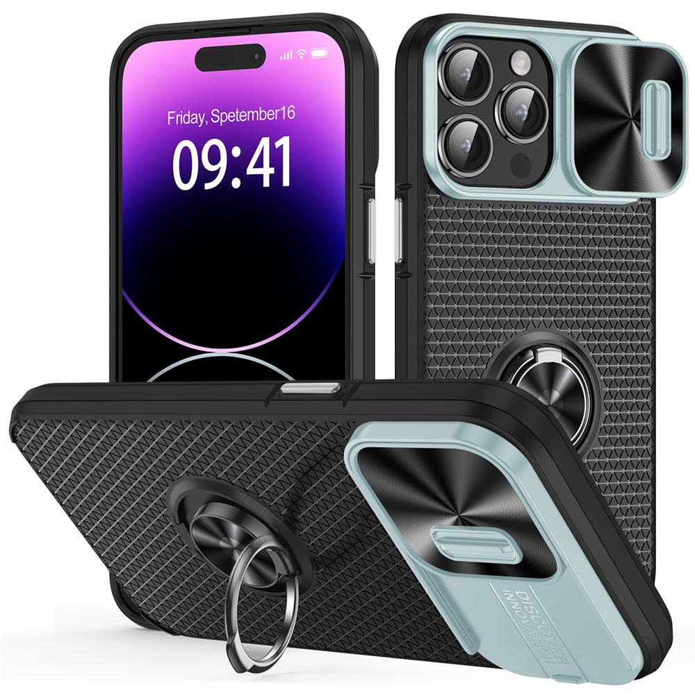 Coque Antichoc Coulissante Avec Anneau de Support 360° pour iPhone 16 - Coque Wiqeo 15€-20€, Coque, iPhone 16, Support Wiqeo, Déstockeur de Coques Pour iPhone