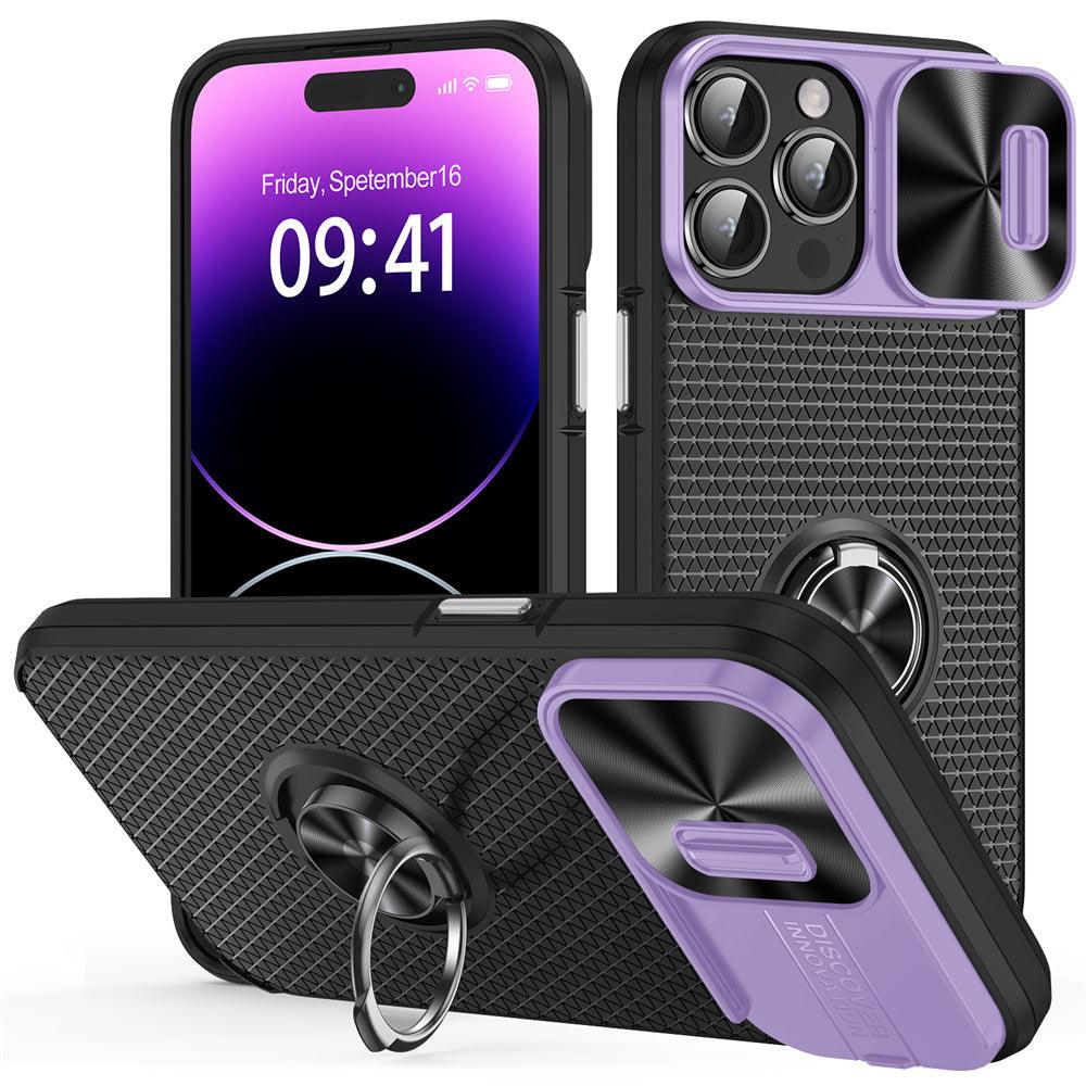 Coque Antichoc Coulissante Avec Anneau de Support 360° pour iPhone 16 - Coque Wiqeo 15€-20€, Coque, iPhone 16, Support Wiqeo, Déstockeur de Coques Pour iPhone