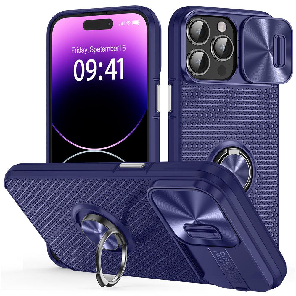 Coque Antichoc Coulissante Avec Anneau de Support 360° pour iPhone 16 - Coque Wiqeo 15€-20€, Coque, iPhone 16, Support Wiqeo, Déstockeur de Coques Pour iPhone
