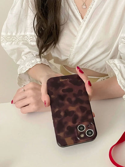 Coque Antichoc Design Rétro Brun pour iPhone 15