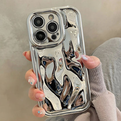 Coque Antichoc en Métal Miroitant avec Design Élégant pour iPhone 15 Plus