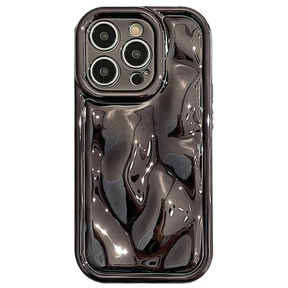 Coque Antichoc en Métal Miroitant avec Design Élégant pour iPhone 15 Plus - Noir