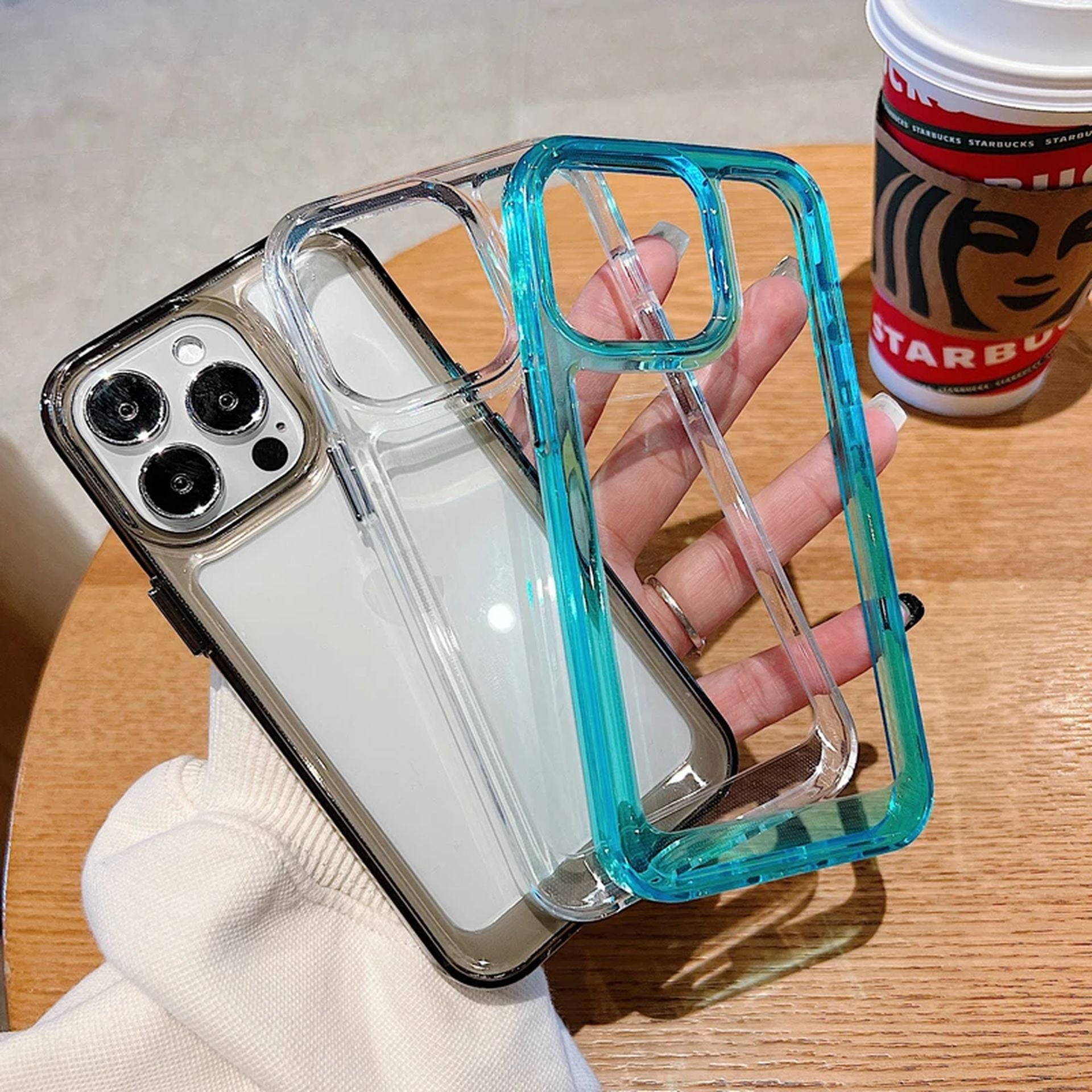 Coque Antichoc Transparente Design Élégant en Acrylique Durable pour iPhone 14
