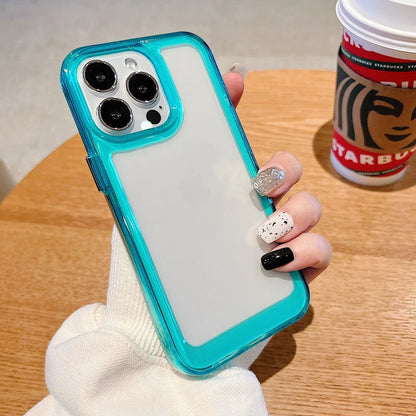 Coque Antichoc Transparente Design Élégant en Acrylique Durable pour iPhone 14 - Bleu