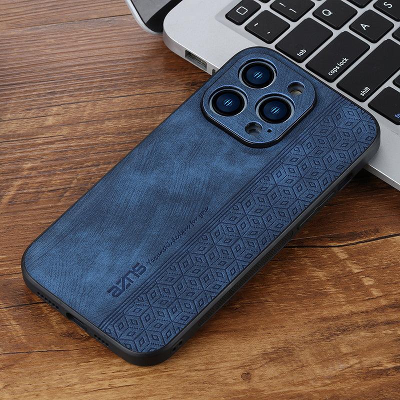 Coque Aspect Cuir Business pour iPhone 16 Pro - Coque Wiqeo 15€-20€, Coque, Cuir, iPhone 16 Pro Wiqeo, Déstockeur de Coques Pour iPhone