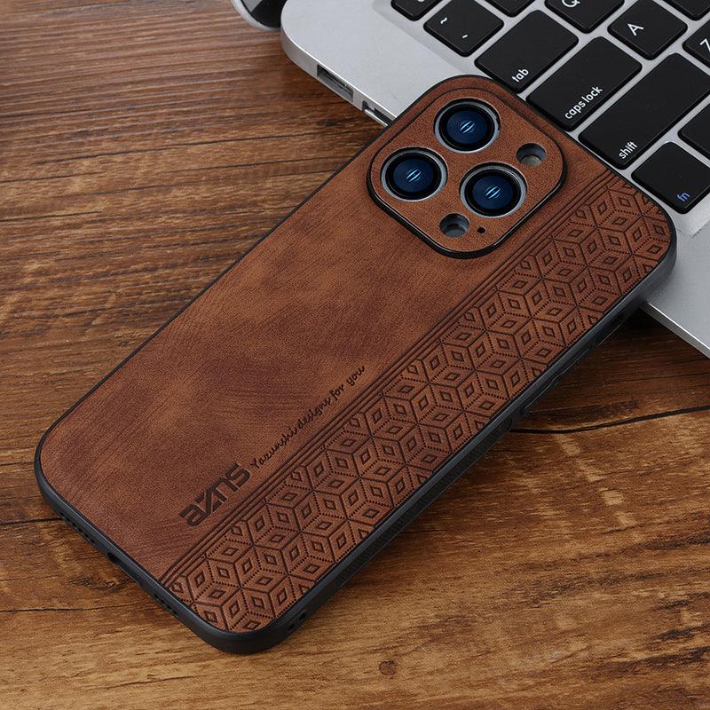 Coque Aspect Cuir Business pour iPhone 16 Pro - Coque Wiqeo 15€-20€, Coque, Cuir, iPhone 16 Pro Wiqeo, Déstockeur de Coques Pour iPhone