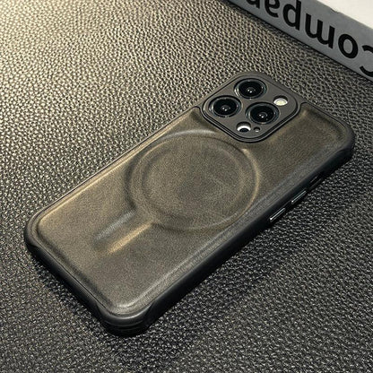 Coque Aspect Cuir Magsafe pour iPhone 16 Pro