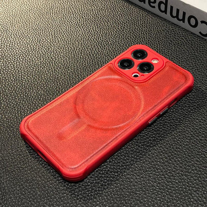 Coque Aspect Cuir Magsafe pour iPhone 16 Pro