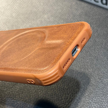 Coque Aspect Cuir Magsafe pour iPhone 16 Pro