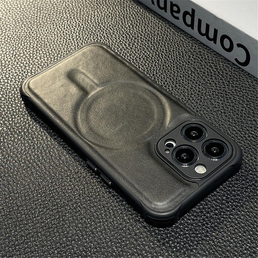 Coque Aspect Cuir Magsafe pour iPhone 16 Pro - Coque Wiqeo 15€-20€, Coque, Cuir, iPhone 16 Pro, Magsafe Wiqeo, Déstockeur de Coques Pour iPhone