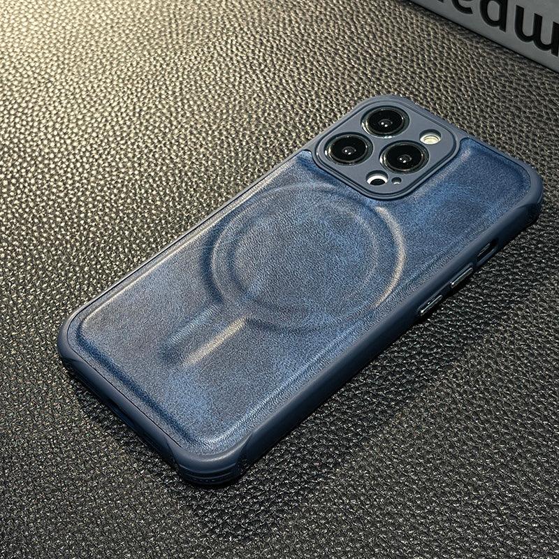 Coque Aspect Cuir Magsafe pour iPhone 16 Pro Max