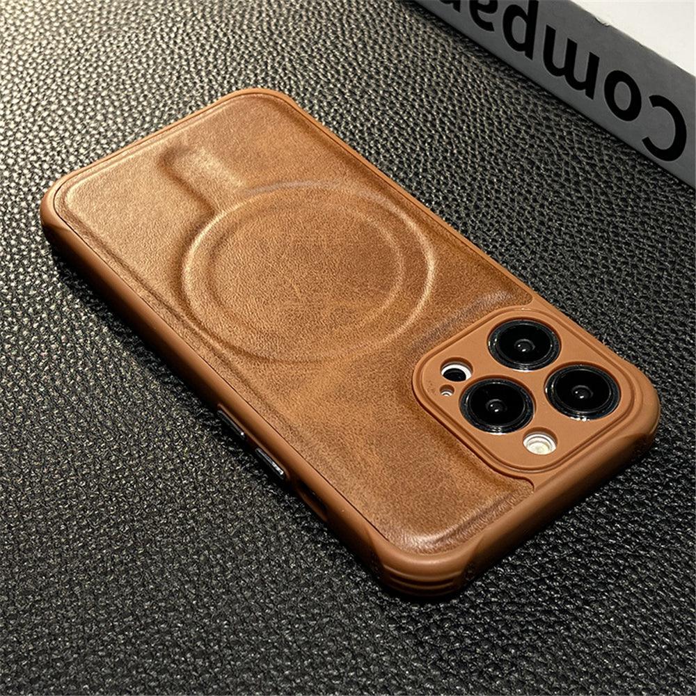 Coque Aspect Cuir Magsafe pour iPhone 16 Pro Max - Coque Wiqeo 15€-20€, Coque, Cuir, iPhone 16 Pro Max, Magsafe Wiqeo, Déstockeur de Coques Pour iPhone
