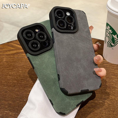 Coque Aspect Cuir Souple pour iPhone 16 Pro