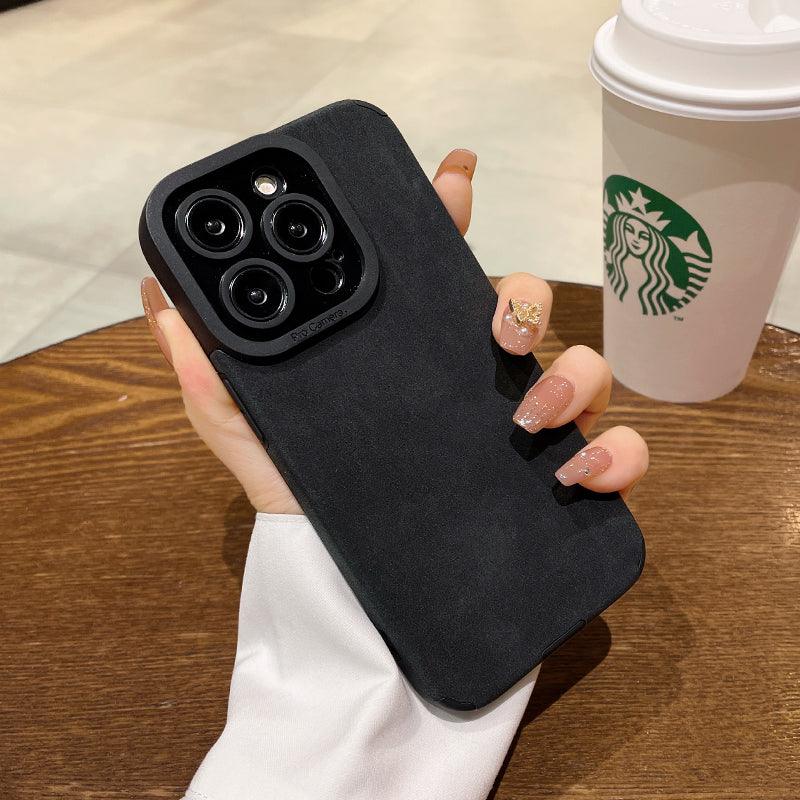 Coque Aspect Cuir Souple pour iPhone 16 Pro