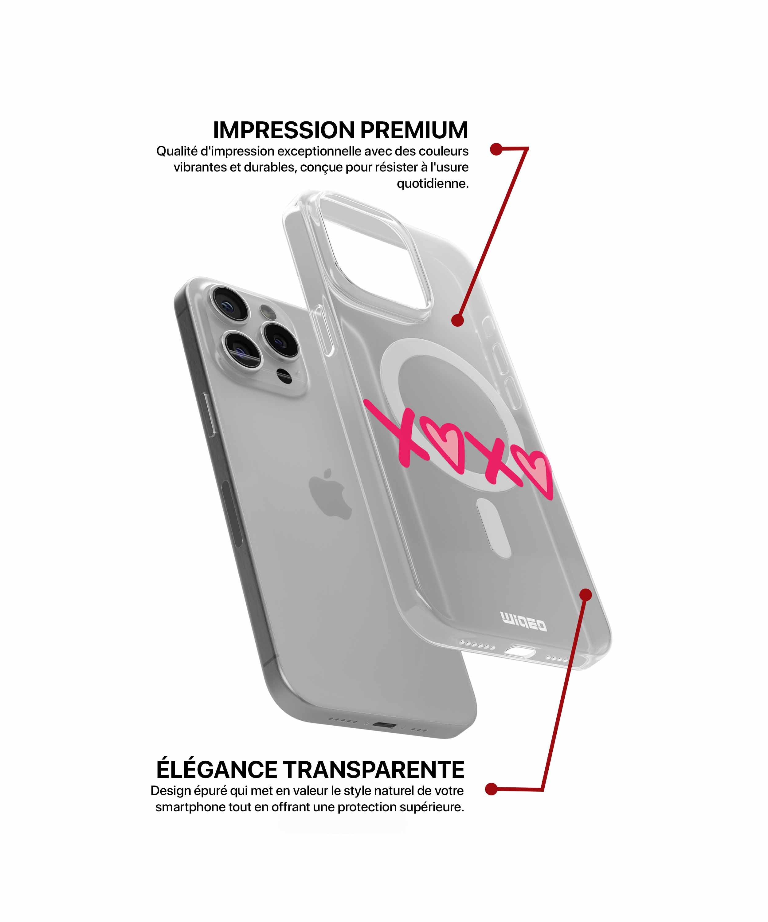 Coque baiser doux xoxo pour iPhone