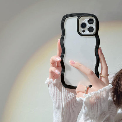 Coque Bordures Déformées pour iPhone 16 Pro - Coque Wiqeo 10€-15€, Coque, iPhone 16 Pro, Silicone, Transparente Wiqeo, Déstockeur de Coques Pour iPhone