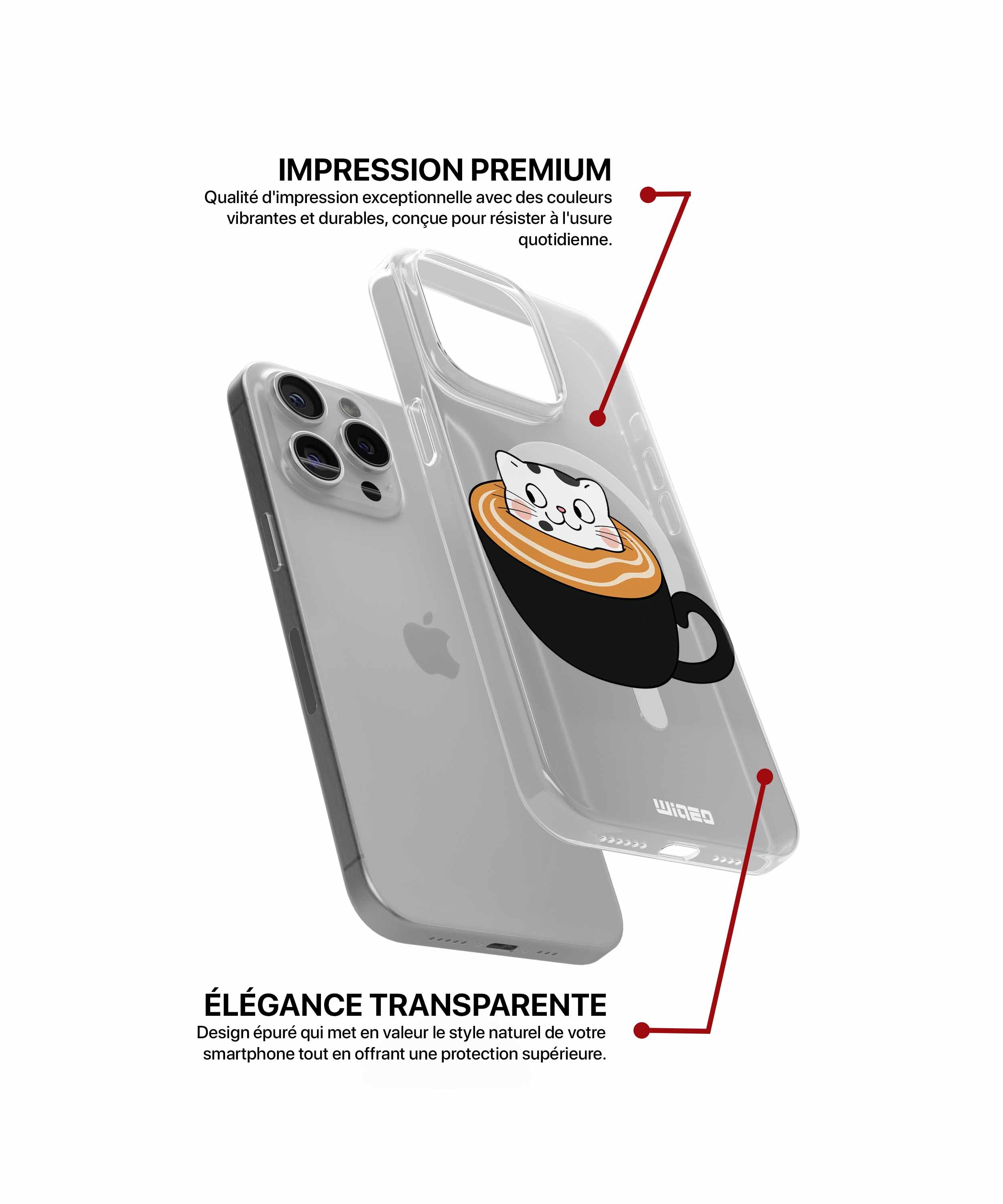 Coque chat au cappuccino pour iPhone