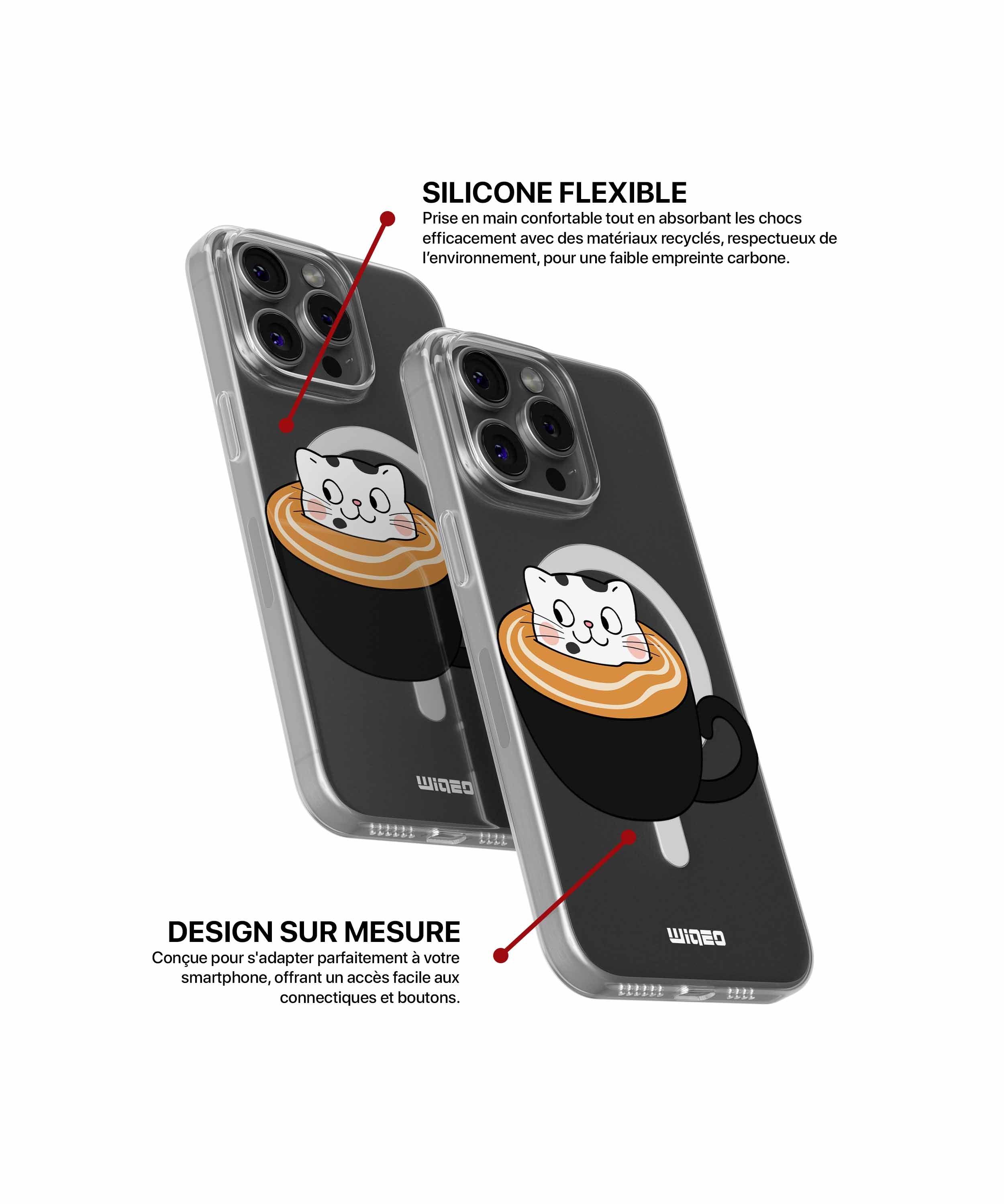 Coque chat au cappuccino pour iPhone