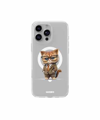 Coque chat businessman chic pour iPhone